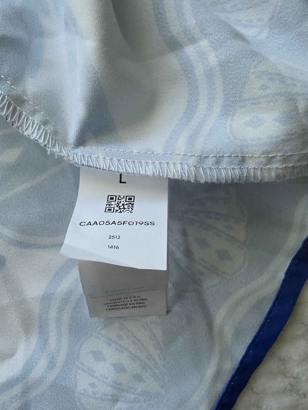 Women’s Blue & White Printed V-Neck Swim Cover-Up - Picture 10 of 12